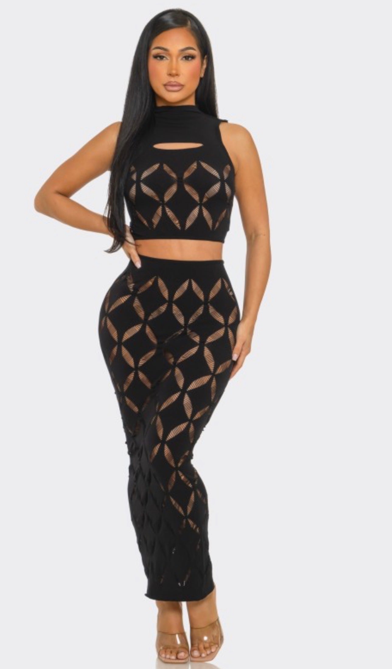 Mira Bodystocking Skirt Set