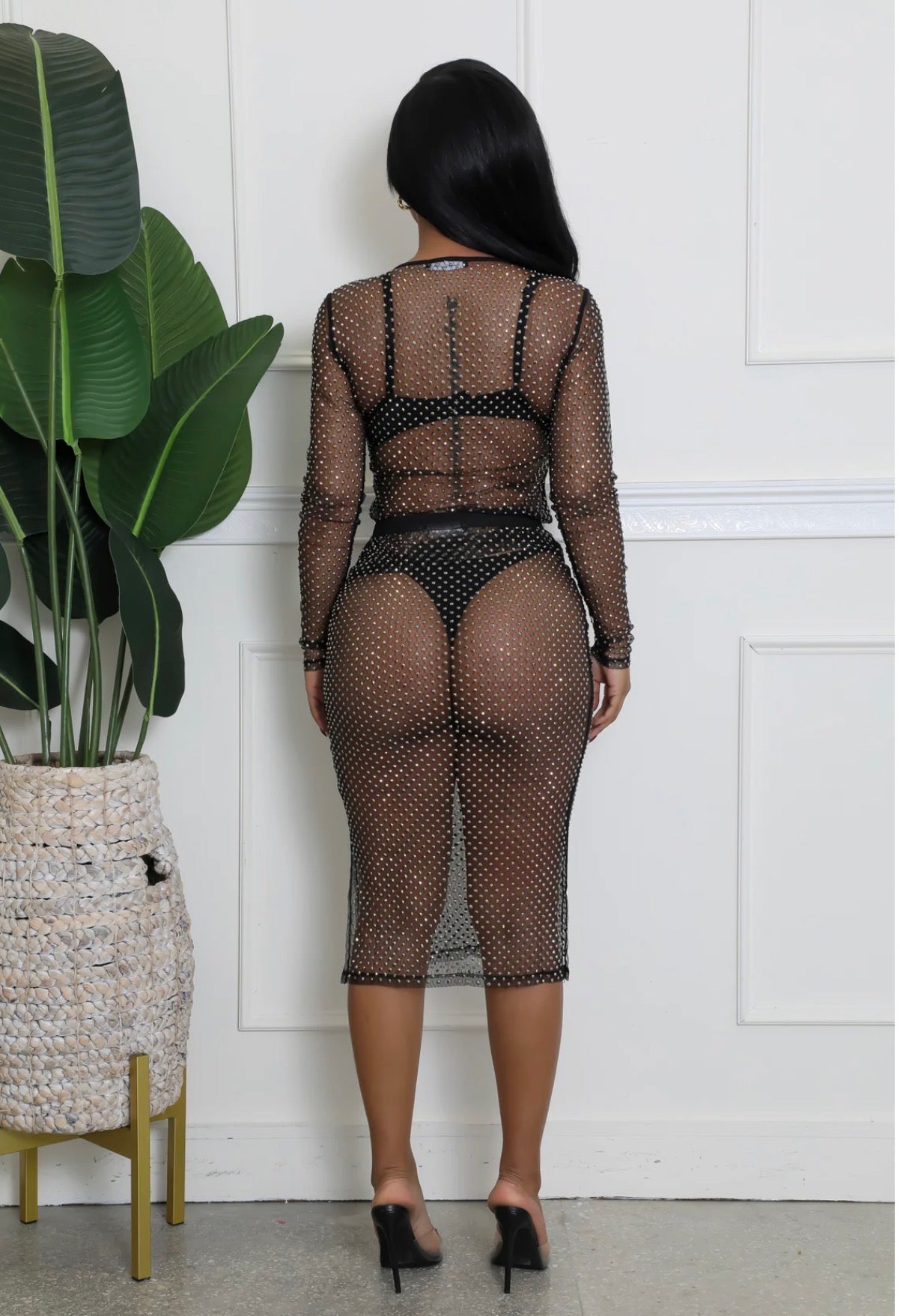 Toni Embellished Crystal Skirt Set