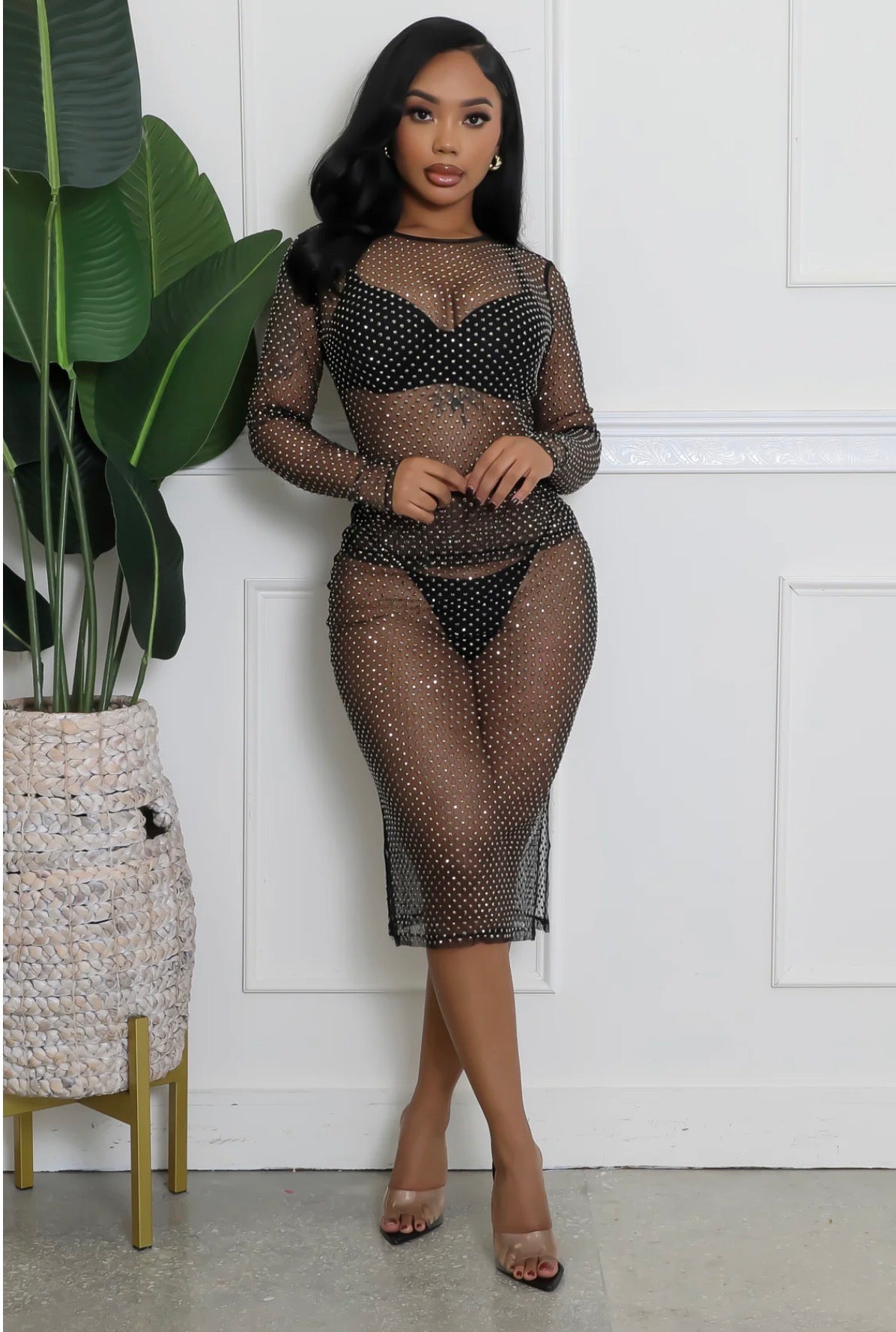 Toni Embellished Crystal Skirt Set
