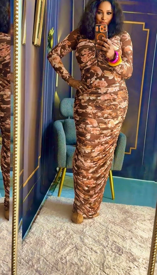 Nina Mesh Sheer Maxi Dress